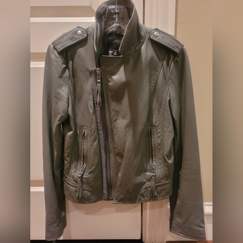 Joie Leolani green lamb leather jacket